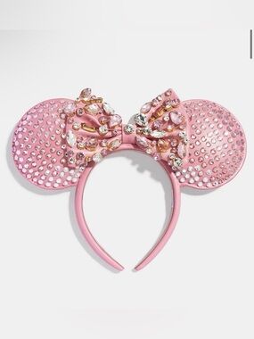 New Disney BaubleBar Minnie Mouse Pink Crystal Ears Headband